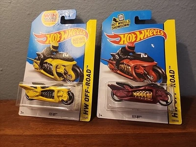 🔥🛞Lot of 2× 2014 Hot Wheels  FLY-BY Satin Red Variation and Yellow #119/250💛 - Image 1 of 4