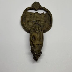 Llamador de puerta antiguo de latón macizo ornamentado Shakespeare House Stratford de colección - Imagen 1 de 4