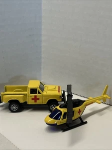 Maisto Bell 206 Jet Ranger Lifeguard Rescue Helicopter And 1987 Ford F-series - Picture 1 of 4