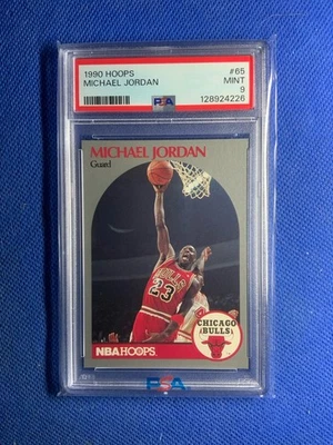 1990-91 NBA HOOPS Michael Jordan #65 PSA 9 como nuevo Chicago Bulls Foto 1 de 4