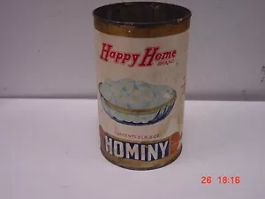 HAPPY HOME BRAND LATA HOMINY - Distribución Hale South Bend INDIANA - Imagen 1 de 4