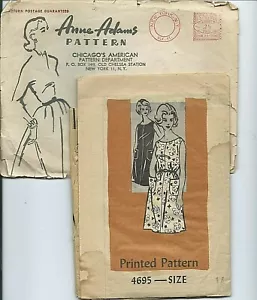 Años 50 Anne Adams 4695 Patrón de Costura Verano VESTIDO Moda Talla 12 Pedido por Correo SIN CORTAR - Imagen 1 de 1