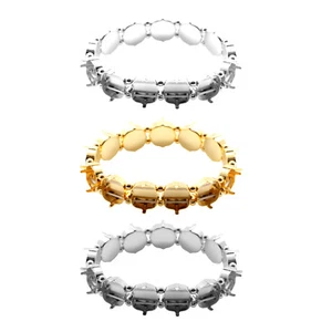 Brass Elastic Bracelet Base 17cm Length for Square Cushion Crystals 12mm - Picture 1 of 4