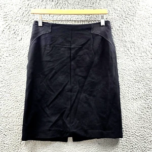 Oxford Womens Pencil Skirt Size 8 Black Stretch Knit Mesh Trim - Picture 1 of 14