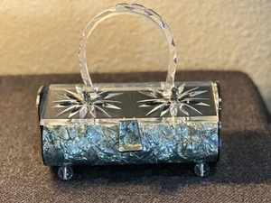 Vintage 1950’s Gilli Originals Clear Carved Lucite Box Bag - Picture 1 of 14
