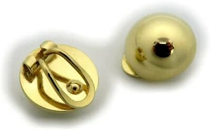 Pendientes de mujer con clip oro auténtico 333 8 quilates oro amarillo hemisferio 14 mm bola clips - Imagen 1 de 4