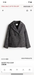 SHORT PEA COAT - Picture 1 of 5