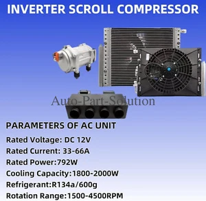 Universal Car Air Conditioner Electric Underdash A/C Kit Compressor Cooling 12V - Picture 1 of 12