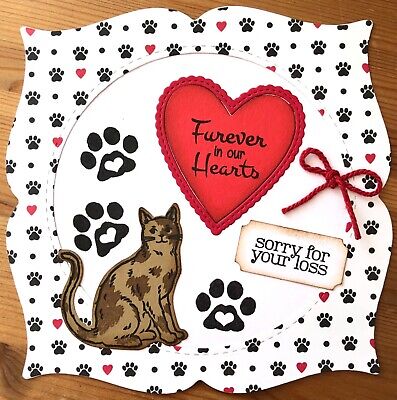 Handmade By Susie Cat / Pet Sympathy Card Topper REDUCED SALE • 2.04€