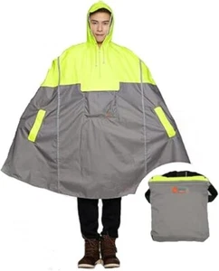 Lightweight Cycling Rain Poncho Bike Hooded Raincoat Cape Breathable Waterproof - Picture 1 of 4