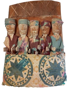 Folk Art Wall Plaque, Indonesian, Toraja People, Burial Depiction, 12" by 9" - Bild 1 von 3