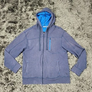 Tehama Jacket Women's Large Blue Hoodie Cotton Outdoor Full Zip Pockets Flaw - Picture 1 of 18