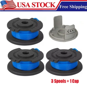 3x AC14RL3A String Spool Line W/ 1 Cap For Ryobi 18V 24V 40V Cordless Trimmers - Picture 1 of 9