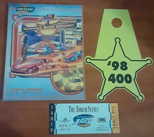 Nascar 1998 Brickyard 400 Official Program Ticket Ephemera IROC escort display - Picture 1 of 24