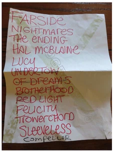 Wellwater Conspiracy setlist + coa! Matt Cameron Eddie Vedder Pearl Jam written - Picture 1 of 2