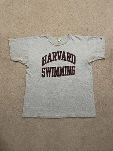 Vintage Champion Harvard Swimming T Shirt XL Single Stitch Faded 80s College - Picture 1 of 6