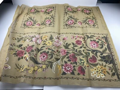 DMC Needlepoint Tapestry Canvas Floral Butterfly 38in X 15in Rome 10 Count - Image 1 of 4