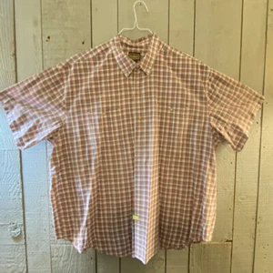 Schmidt Workwear Button Up Shirt Mens 2XL Red Grey White Plaid Short Sleeve - Picture 1 of 4