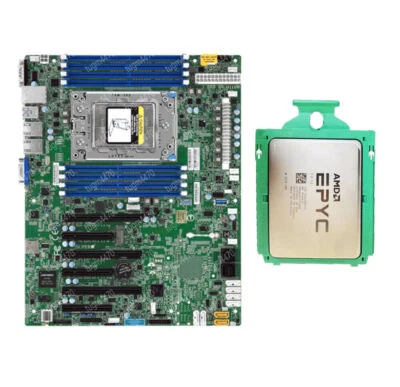 AMD epyc Rome 7d12+H11SSL-I 1.1ghz-3.0ghz 32 core sp3 CPU processor combination - Image 1 of 2