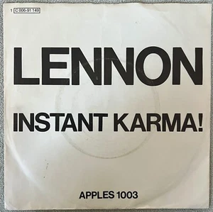 John Lennon Instant Karma Germany Apple 45 Beatles - Imagen 1 de 6
