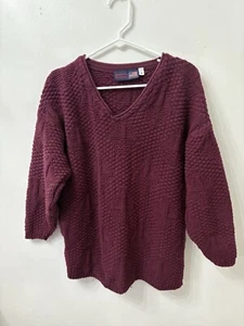 American Knitwear Women Sweater Size Small Made In USA 100% Cotton Purple - Picture 1 of 12