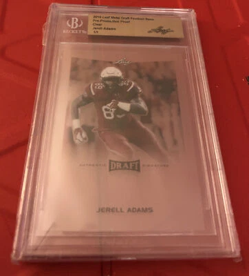 2016 Leaf Metal Draft Football Base Pre-Production Proof , clear, Jerell Adams - Image 1 of 3