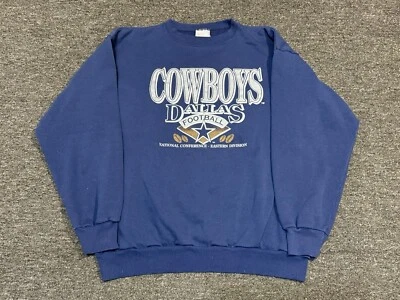 Vintage Cowboys Sweater Large Pullover 90s Navy Blue NFL Dallas ⭐️ - Image 1 of 4