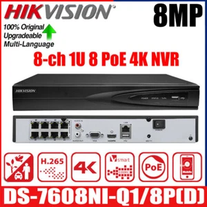 Hikvision Original 8 CH 8 POE NVR 4K Netzwerk-Videorekorder DS-7608NI-Q1/8P(D) - Picture 1 of 9