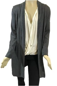 NWT Splendid Draped Cardigan Women’s Small Dark Grey Knit Sweater - Picture 1 of 4