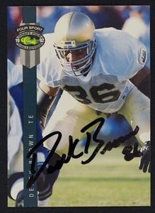 Derek Brown Signed 1992 Classic Four Sport Card #81 - Notre Dame Auto - Picture 1 of 2