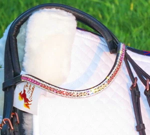 FSS Crystal Bling Curve Browband SHIMMER Le Mieux French Rose Champagne Ombre  - Picture 1 of 2