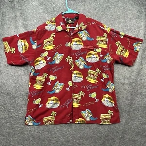 Jimmy Buffett Hawaiihemd XXL Rot Print Margarita Cocktail Beach - Bild 1 von 10