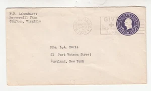 Washington 3c Slogan Cancel "Give + Red Cross Fund"  Postal Stationary Sc# U439 - Picture 1 of 2