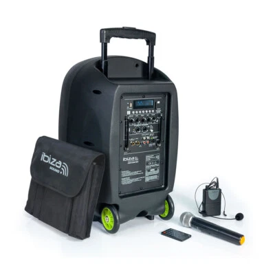 Ibiza Sound PORT12-MKII VHF Portable PA System Battery Speaker inc Wireless Mic - Image 1 of 4