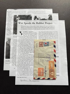 US WWII Inbound Cover +USDA War Rubber Project (C) +Honduras Field Station +Rare - Image 1 of 2