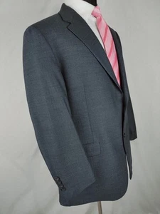 Hickey Freeman Blazer Mens 46R Gray Wool Herringbone Lindsey Sport Coat Jacket - Picture 1 of 16