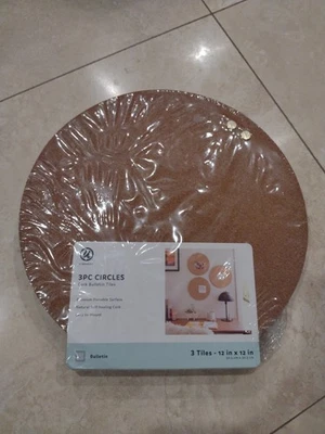 12" Cork Circles, Wall Mountable, New , Set Of 3 - Image 1 of 2