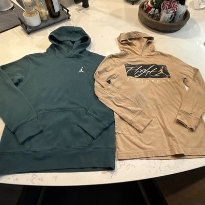 Youth lot of 2 Air Jordan Hooded Shirts - Size Large & Medium - Image 1 of 4