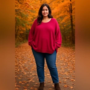 Eileen Fisher Bio-Baumwolle Rundhalsausschnitt Pullover kastig Oversize Fit Größe Large Neu mit Etikett - Bild 1 von 6