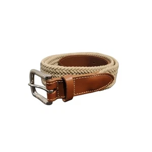 Vineyard Vines Gürtel Nylon Herren Nylon Leder hellbraun cognac silber Beschläge - Bild 1 von 8