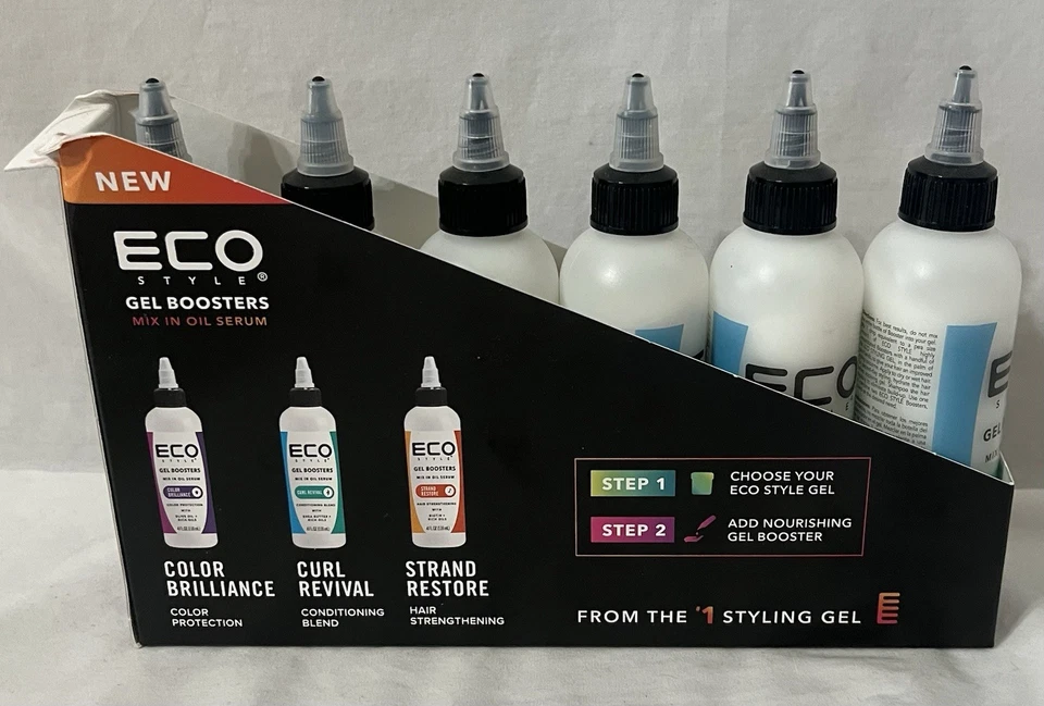 Six (6) Eco Style Curl Revival Gel Boosters Mix In Oil Serum With Shea Butter - Image 1 of 1
