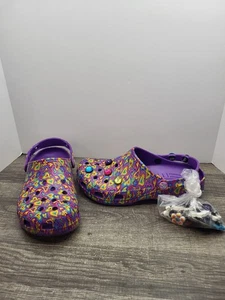 Crocs Lisa Frank Classic Clog Purple Size Women's Size 9 With Charms Rare - Picture 1 of 10