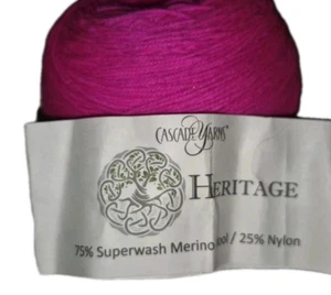 Cascade Yarn Heritage SW Merino Wool Color #5772 Hot Pink 100 g/437 yd/3.5 Oz - Picture 1 of 5