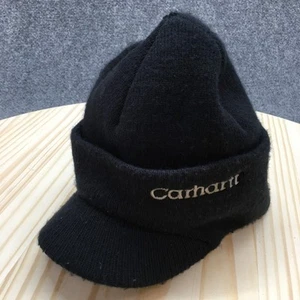 Carhartt Knit Cuffed Beanie With Visor Mens One Size Blue Embroidered Logo - Picture 1 of 10