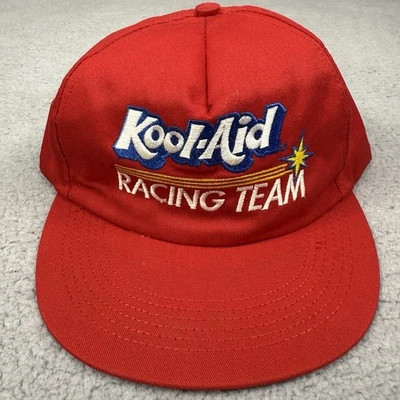 De Colección Kool-Aid Racing Team Gorra Gorra Snap Back Roja NASCAR Promo Años 80 90 Hecha en EE. UU. Foto 1 de 4