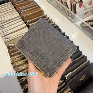 NWT Coach CAP07 Denim Snap Wallet Washed Grey - Picture 1 of 6