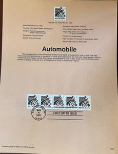 USPS Souvenir Seite 2908 Automobil Bulk Rate  - Bild 1 von 1