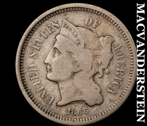 1866 Three Cent Nickel - Scarce Better Date No Reserve #D1589 - Picture 1 of 2