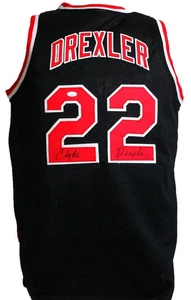 Clyde Drexler Autographed Black TB Pro Style Jersey- JSA W - Picture 1 of 10