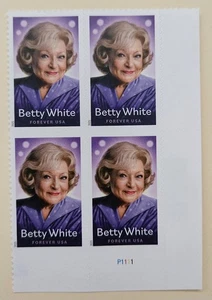 Betty White 2025. Bloque de 4v. Estampillas Forever. U.S.A. - Imagen 1 de 1